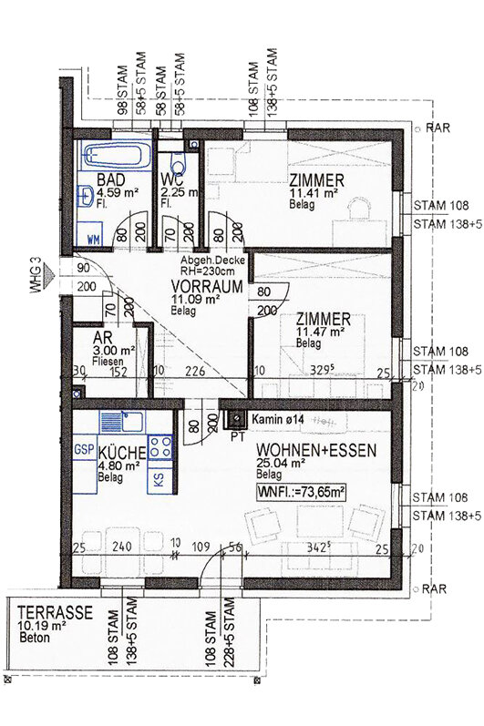 Wohnung zur Miete 926 € 73,7 m²<br/>Wohnfläche Jagenbach 157/3 Jagenbach 3923