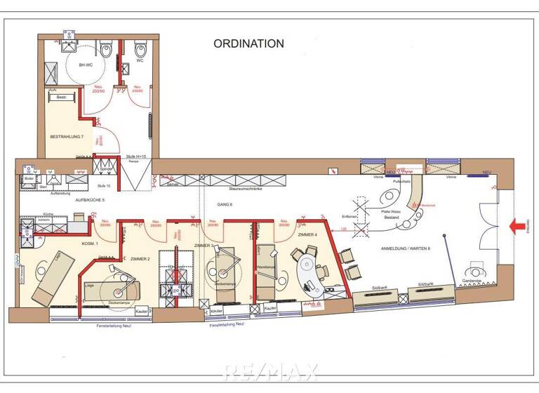 Praxis zum Kauf 199.000 € 7 Zimmer 94,5 m² Bürofläche Neunkirchen 2620