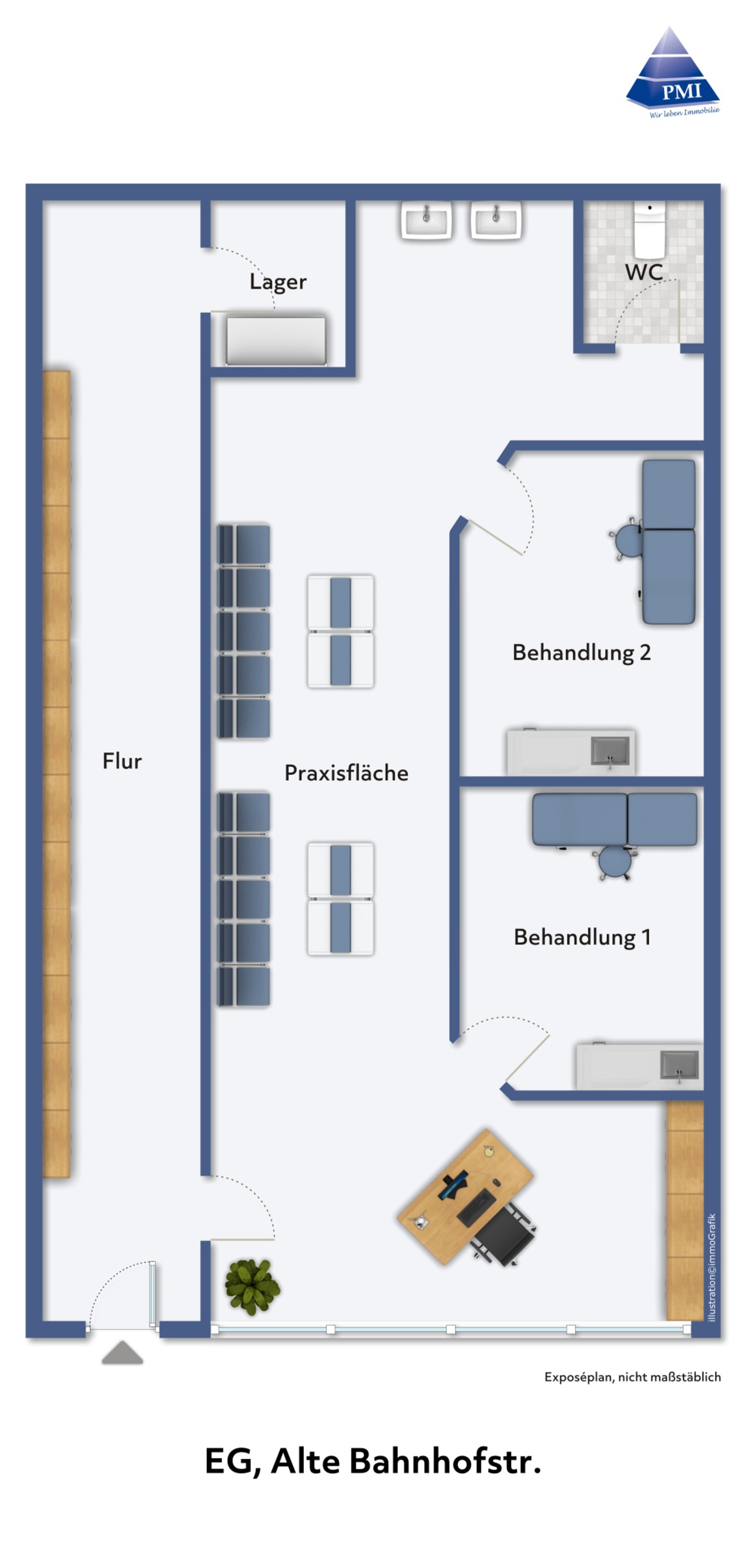 Praxisfläche zur Miete 650 € 1 Zimmer 90 m²<br/>Bürofläche Karlstadt Karlstadt 97753