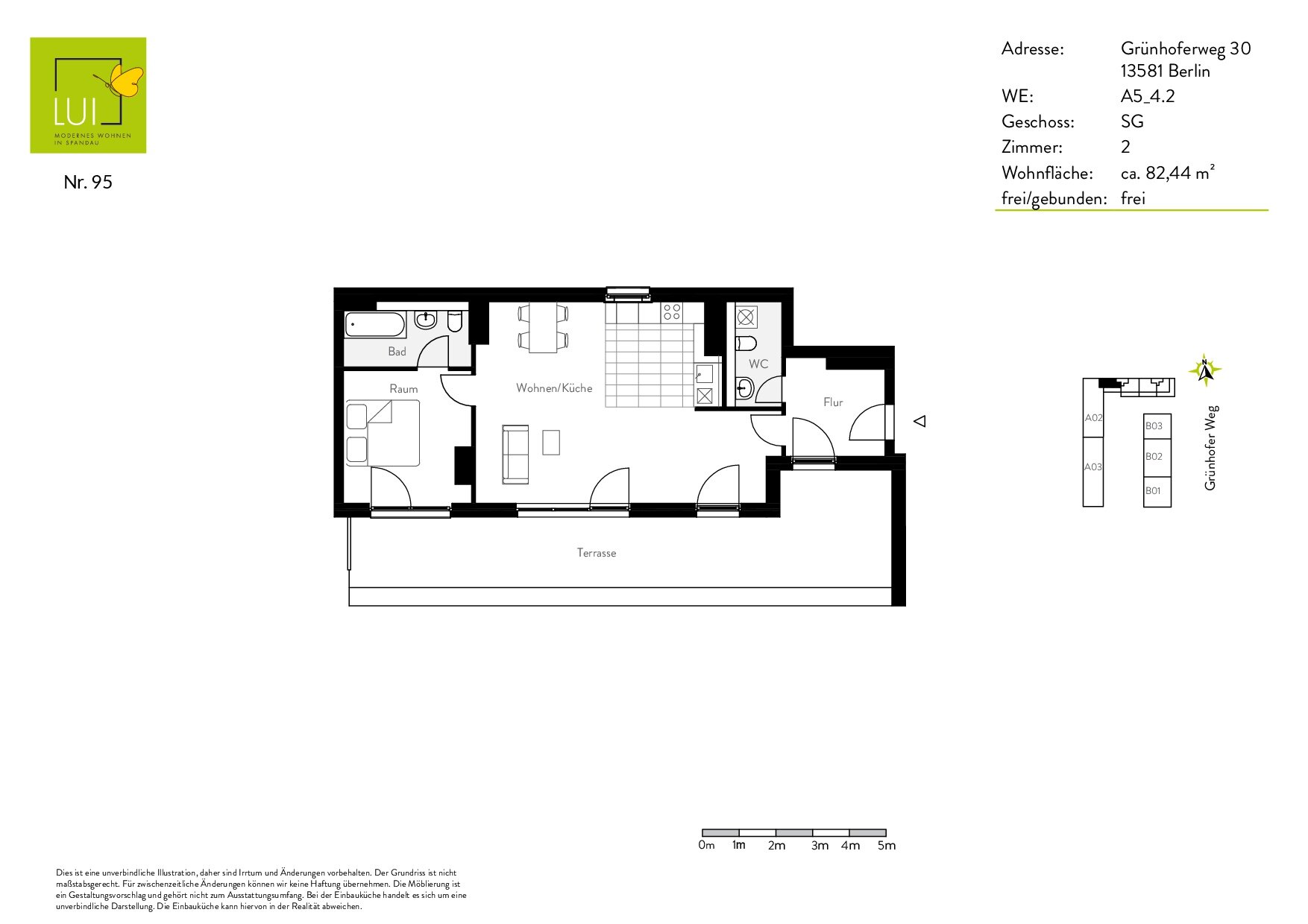 Wohnung zur Miete 1.290 € 2 Zimmer 82,4 m²<br/>Wohnfläche 4.<br/>Geschoss 01.01.2025<br/>Verfügbarkeit Grünhofer Weg 30 Wilhelmstadt Berlin 13581