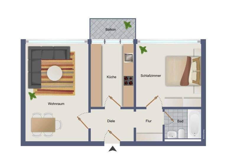 Wohnung zum Kauf 219.000 € 2 Zimmer 53,5 m² 2. Geschoss Nordweststadt Karlsruhe / Nordweststadt 76187