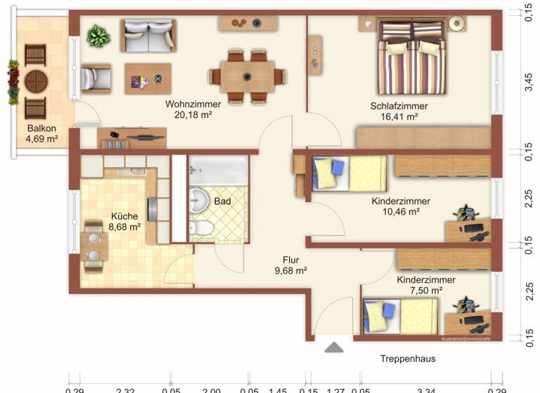 Wohnung zur Miete 626 € 4 Zimmer 78,3 m² 4. Geschoss Fritz-Reuter-Straße 4 Gützkow 17506