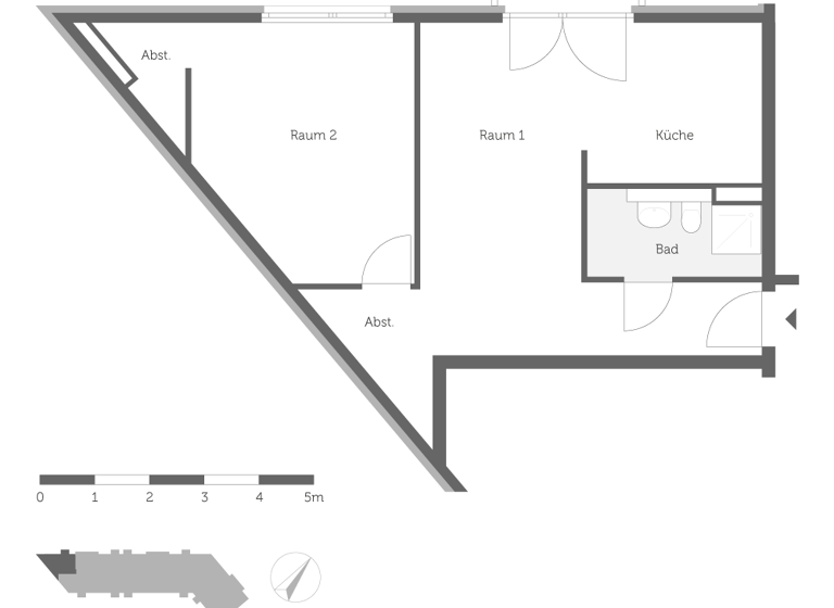 Wohnung zur Miete 1.127 € 2 Zimmer 61,3 m² 3. Geschoss frei ab sofort Goltzstr. 9 Spandau Berlin 13587