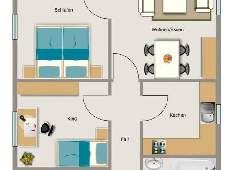 Wohnung zur Miete 380 € 3,5 Zimmer 50,6 m² 1. Geschoss Hourtenhofstraße 16 Repelen Moers 47445