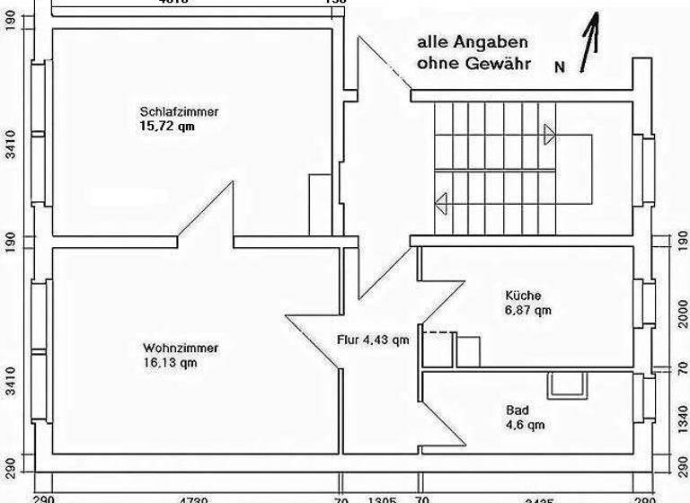 Wohnung zur Miete 260 € 2 Zimmer 47,2 m² EG frei ab 01.06.2026 Goethestraße 53 Braunsbedra 06242