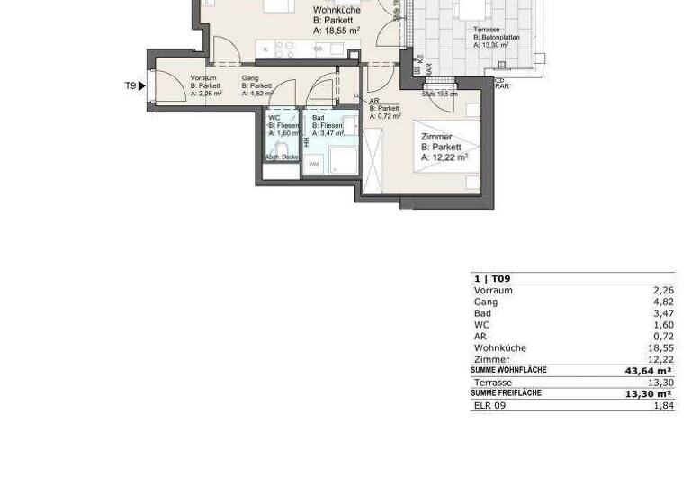 Wohnung zum Kauf 256.036 € 2 Zimmer 43,6 m² 2. Geschoss Khuenweg Wien 1220
