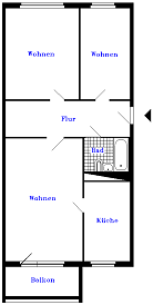 Wohnung zur Miete 555 € 3 Zimmer 69,4 m²<br/>Wohnfläche 3.<br/>Geschoss Vincentstraße 9 Prenzlau Prenzlau 17291