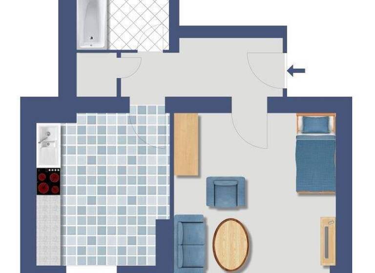 Wohnung zum Kauf provisionsfrei 94.800 € 1,5 Zimmer 48,9 m² EG Rosenbergstraße 2 Hüttenheim Duisburg 47259