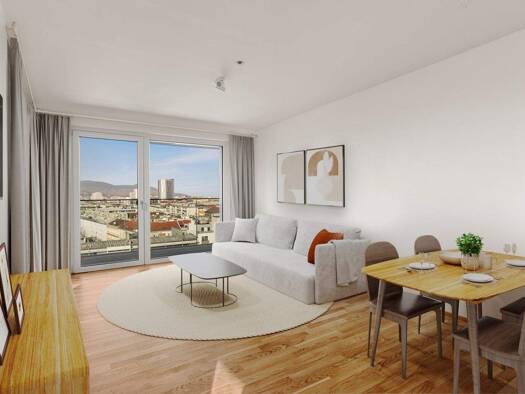 Wohnung zur Miete - Erstbezug 1.760 € 2 Zimmer 61,8 m² 17. Geschoss frei ab sofort Dresdner Straße Wien 1200