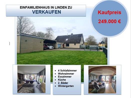 Einfamilienhaus zum Kauf 249.000 € 7 Zimmer 180 m² 678 m² Grundstück frei ab sofort Linden 25791