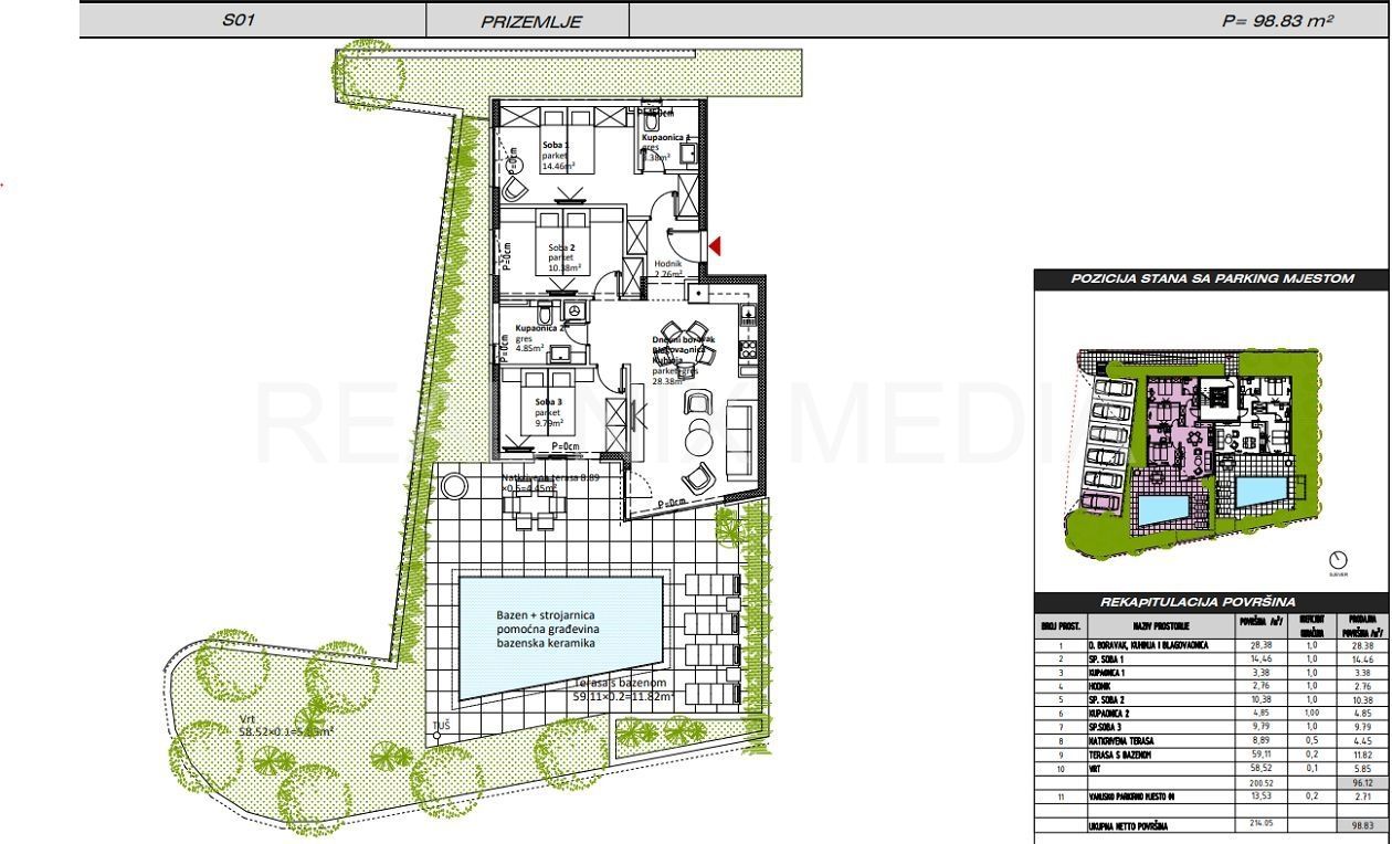 Wohnung zum Kauf 494.150 € 4 Zimmer 99 m²<br/>Wohnfläche Sukosan center