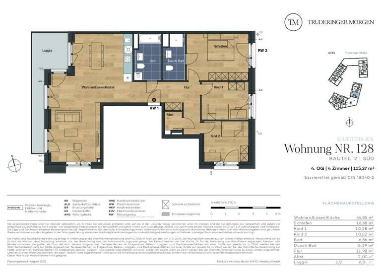 Wohnung zum Kauf 1.619.000 € 4 Zimmer 115,4 m²<br/>Wohnfläche 4.<br/>Geschoss Truderinger Straße 58 Berg am Laim München 81673