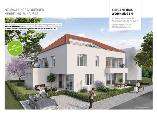 Wohnung zum Kauf - Erstbezug provisionsfrei 535.000 € 3 Zimmer 89 m² 1. Geschoss Bad Wörishofen 86825