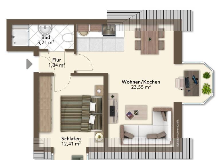 Wohnung zum Kauf 155.000 € 2 Zimmer 47,3 m² 2. Geschoss Altendeich Cappel 27639