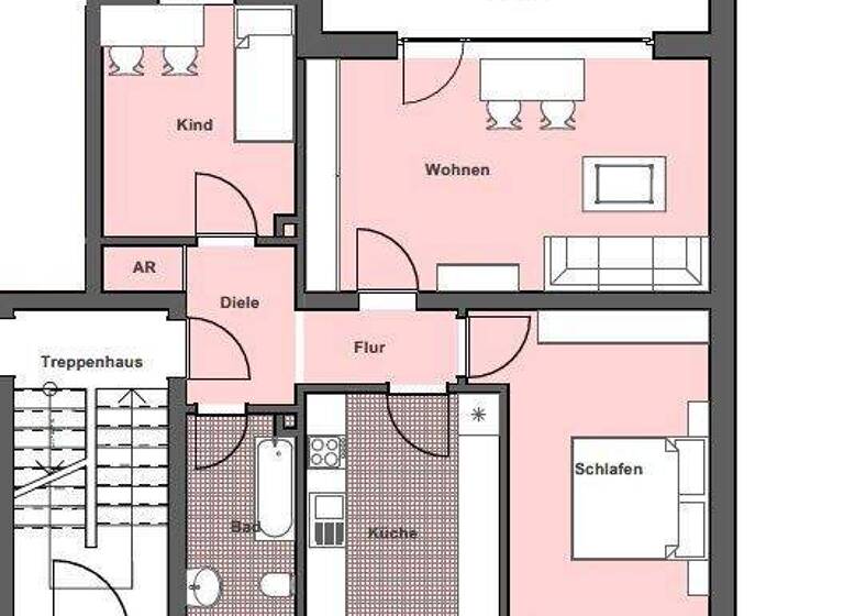 Wohnung zur Miete 550 € 3 Zimmer 66,2 m² EG frei ab sofort Wassertrüdingen 91717