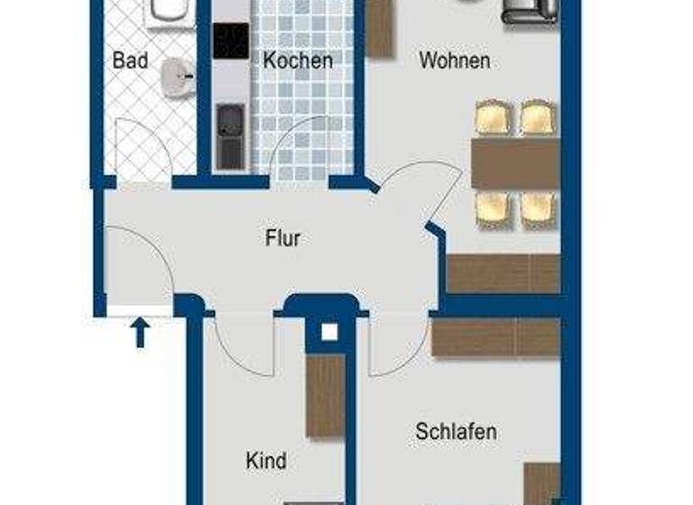 Wohnung zur Miete 564 € 3 Zimmer 58,7 m² frei ab 08.03.2026 Rudolf-Breitscheid-Str. 18 Lindenthal Leipzig 04158