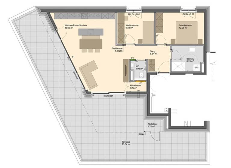 Wohnung zum Kauf - Erstbezug provisionsfrei 635.000 € 3 Zimmer 72,3 m² EG Ofenstraße 32 Gaißau 6974