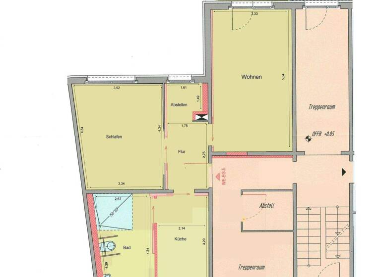 Wohnung zur Miete 434 € 2 Zimmer 63,8 m² EG Webergasse 10 Crimmitschau 08451