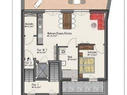 Wohnung zur Miete - Erstbezug 1.150 € 2 Zimmer 82,6 m² 3. Geschoss frei ab sofort Brunostraße 53 Konz Konz 54329
