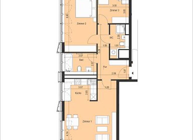 Wohnung zur Miete 1.900 € 3 Zimmer 88 m²<br/>Wohnfläche 8.<br/>Geschoss Tempelhof Berlin 12099