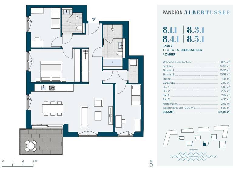 Wohnung zur Miete - Neubau 2.450 € 4 Zimmer 102 m²<br/>Wohnfläche 1.<br/>Geschoss ab sofort<br/>Verfügbarkeit Am Albertussee 33 Heerdt Düsseldorf 40549