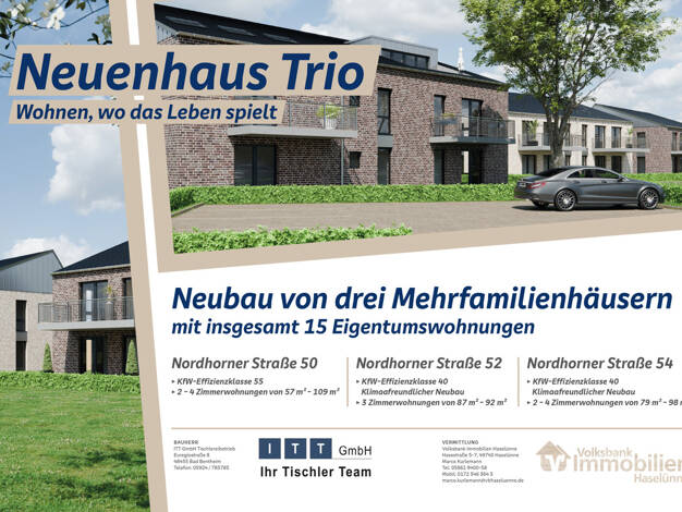 Wohnung zum Kauf 325.900 € 3 Zimmer 93 m² Grasdorf Neuenhaus 49828