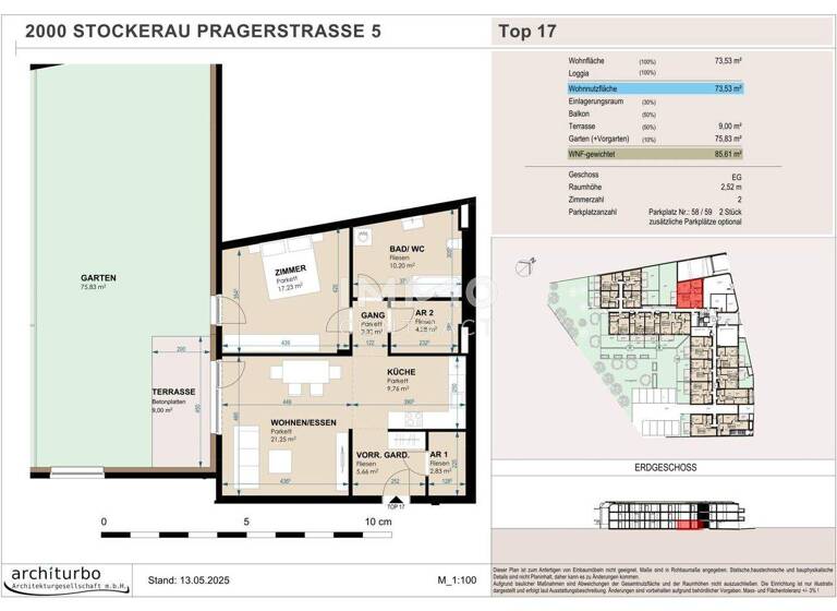 Wohnung zum Kauf 390.395 € 2 Zimmer EG Stockerau 2000