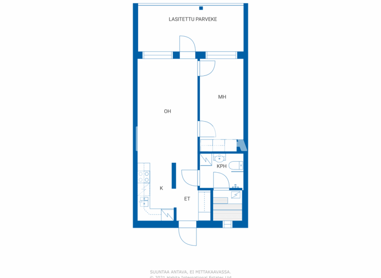 Wohnung zum Kauf 112.800 € 2 Zimmer 41,5 m² 2. Geschoss Kaupunginlahdenkatu 4 Raahe 92100