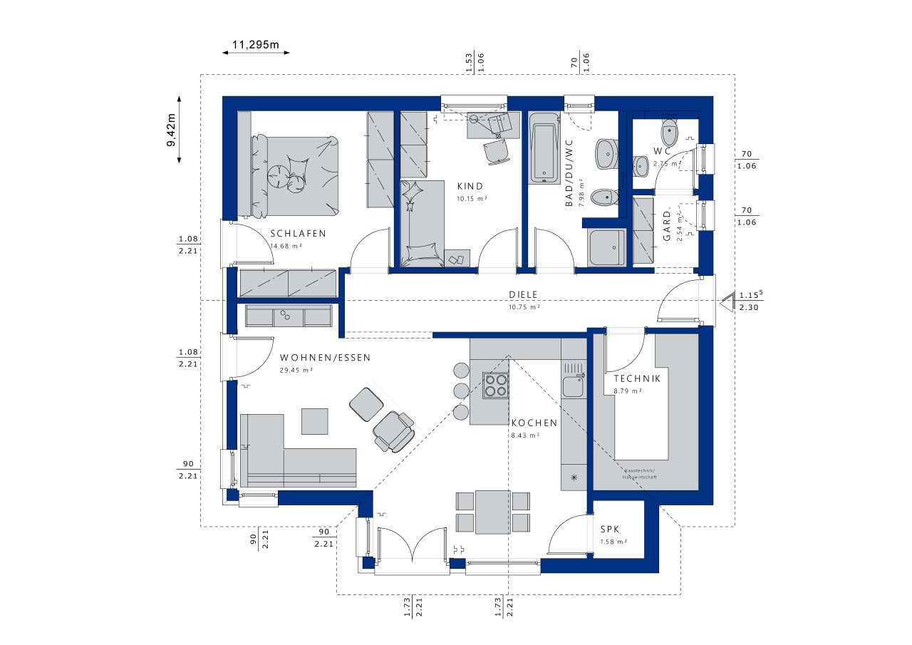 Bungalow zum Kauf 1.226.450 € 3 Zimmer 100 m²<br/>Wohnfläche 940 m²<br/>Grundstück Sasel Hamburg 22393