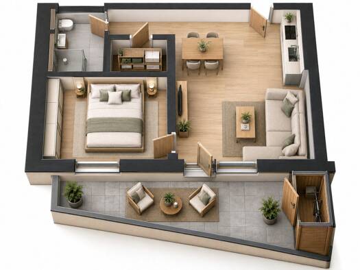 Wohnung zur Miete 753 € 2 Zimmer 48,1 m² 1. Geschoss frei ab 01.01.2027 Nordrach Nordrach 77787