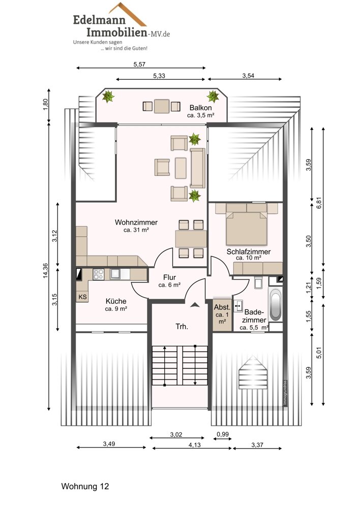 Wohnung zum Kauf provisionsfrei 229.900 € 2 Zimmer 66 m²<br/>Wohnfläche Kritzmow Kritzmow 18198