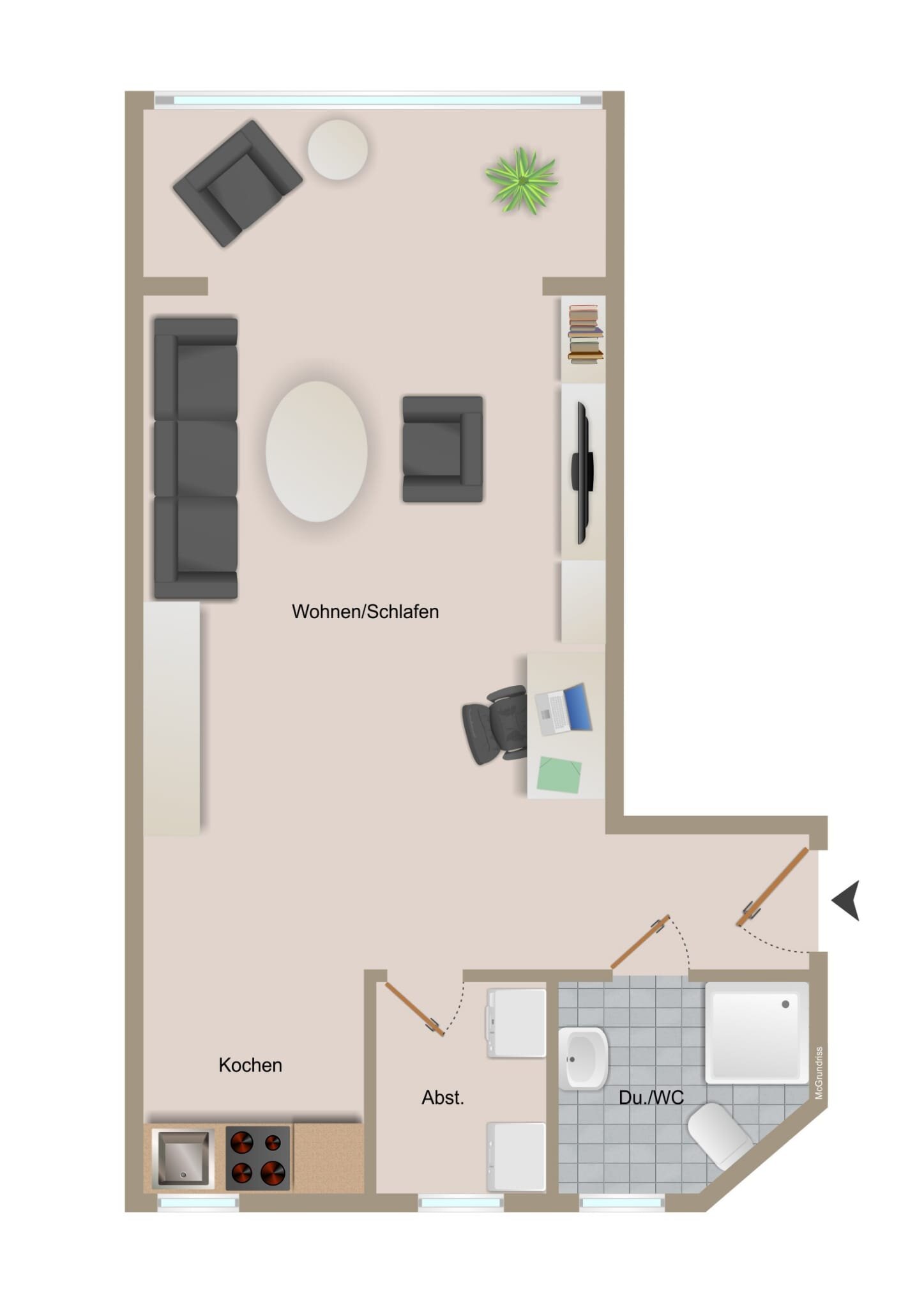 Wohnung zur Miete 380 € 1 Zimmer 40 m²<br/>Wohnfläche 1.<br/>Geschoss Berliner Ring 30 Rotenburg - Kernstadt Rotenburg 27356