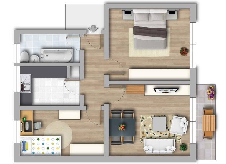 Wohnung zur Miete 365 € 3 Zimmer 60,7 m² 2. Geschoss Gottfried-Semper-Straße 4 Südliche Neustadt Halle (Saale) 06124