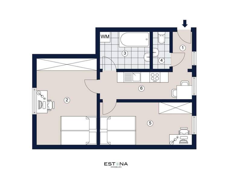 Wohnung zum Kauf 375.000 € 2 Zimmer 56,2 m² 1. Geschoss Leibenfrostgasse Wien 1040