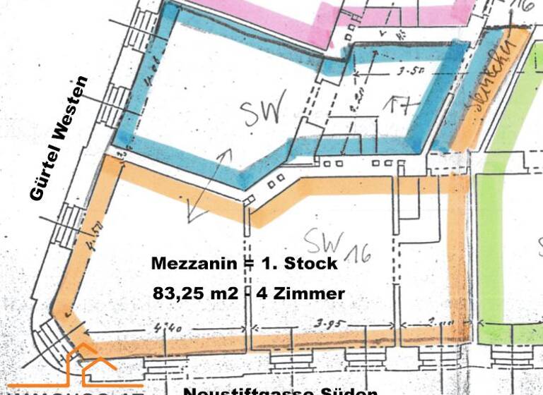 Wohnung zum Kauf 349.000 € 4 Zimmer 83,3 m² Wien 7.,Neubau 1070