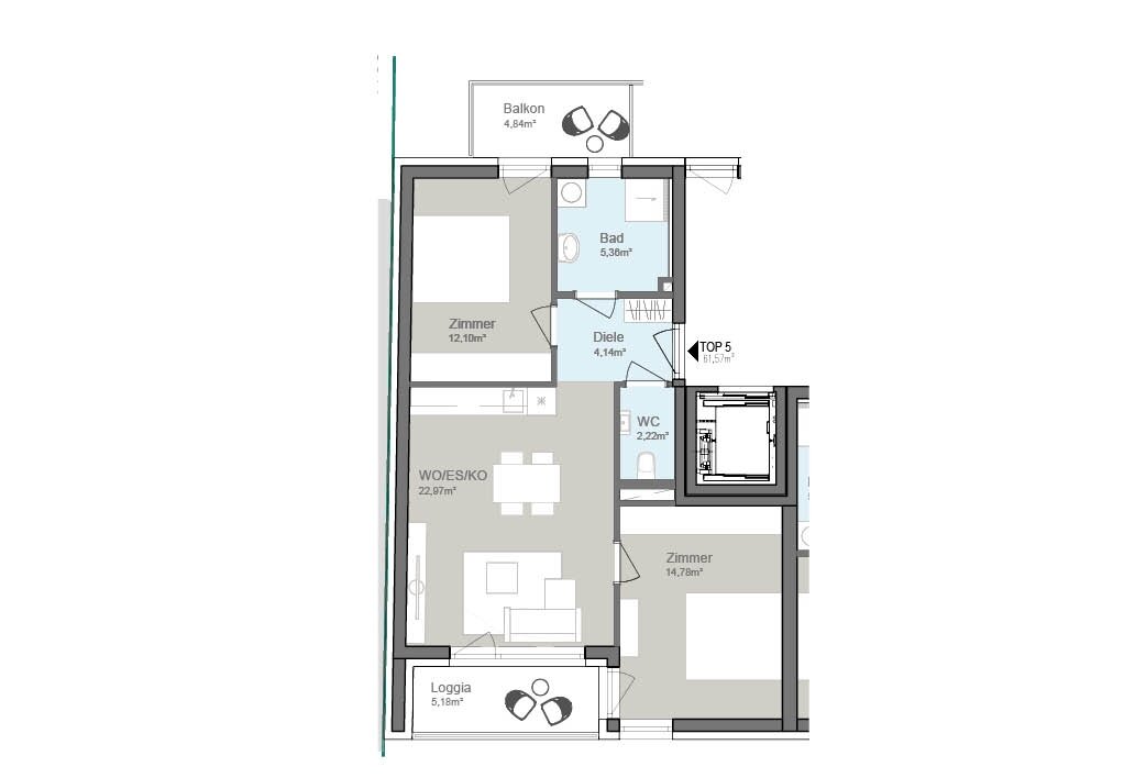 Wohnung zur Miete 702 € 3 Zimmer 66,8 m²<br/>Wohnfläche 3.<br/>Geschoss 01.12.2024<br/>Verfügbarkeit Kalvarienbergstraße 56 Lend Graz 8020