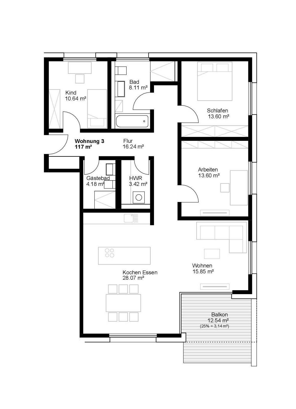 Wohnung zum Kauf provisionsfrei 850.000 € 4 Zimmer 117 m²<br/>Wohnfläche 1.<br/>Geschoss Treufer Straße 8 Laufamholz Nürnberg 90482
