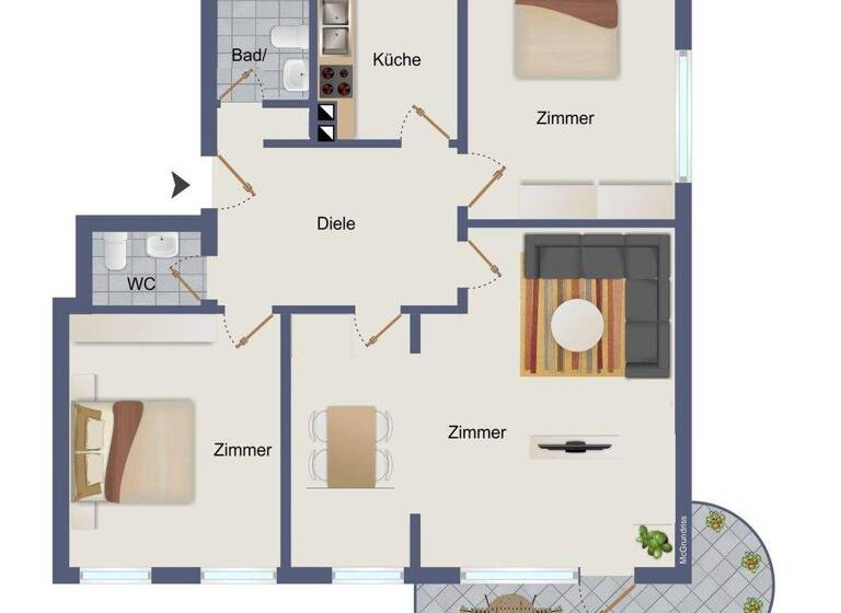 Wohnung zum Kauf 349.000 € 3 Zimmer 91,8 m² 1. Geschoss Rahlstedt Hamburg 22147