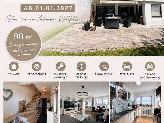 Terrassenwohnung zur Miete 1.100 € 3 Zimmer 90 m² Geschoss EG/1 frei ab 01.01.2027 Neutrauchburg Isny im Allgäu 88316