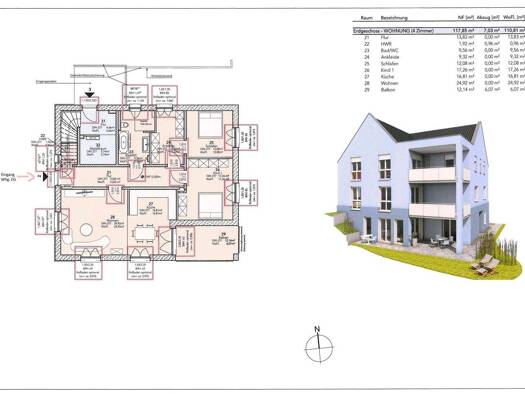 Wohnung zum Kauf 358.375 € 4 Zimmer 111 m² 3 Geschosse Altentreptow Altentreptow 17087