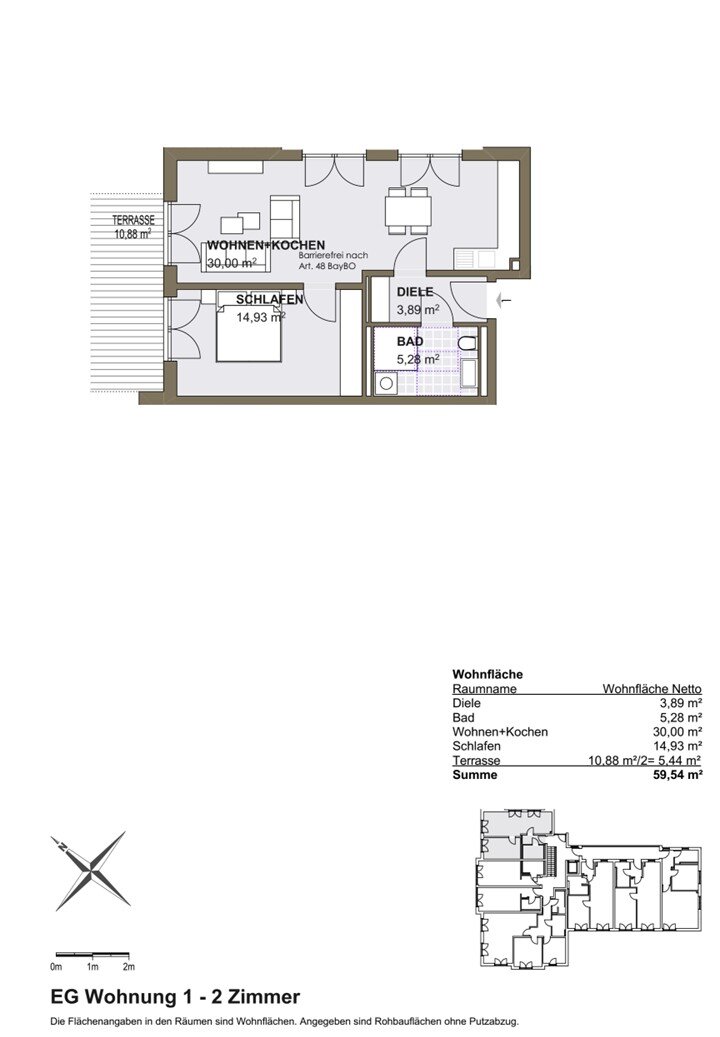 Wohnung zum Kauf 385.000 € 2 Zimmer 59,5 m²<br/>Wohnfläche EG<br/>Geschoss ab sofort<br/>Verfügbarkeit Leitzachstraße 78 Rosenheim 83026