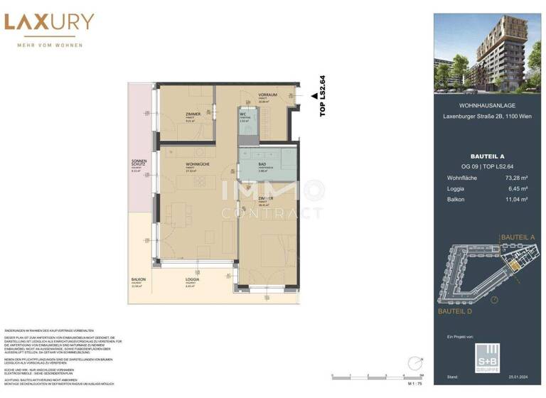 Wohnung zum Kauf - Erstbezug provisionsfrei 698.000 € 3 Zimmer 73,3 m² Wien 1100