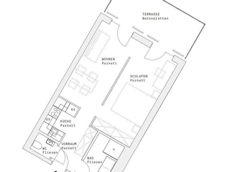 Wohnung zur Miete - Erstbezug 772 € 1,5 Zimmer 45 m² EG Wien 1220