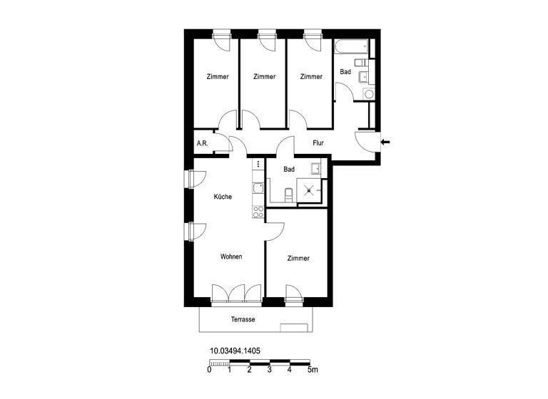 Wohnung zur Miete 1.765 € 5 Zimmer 96,8 m² EG Beate-Hahn-Straße 4 Heinersdorf Berlin 13089