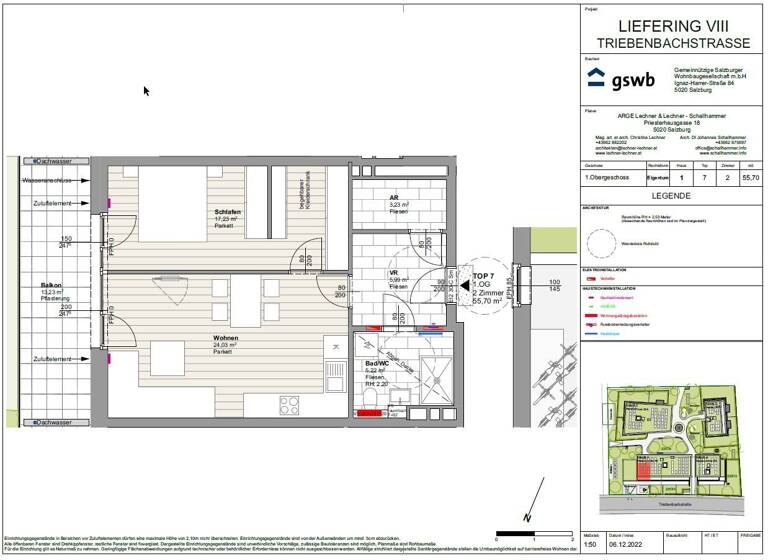 Wohnung zum Kauf - Erstbezug provisionsfrei 397.866 € 2 Zimmer 55,7 m² 1. Geschoss Triebenbachstraße 22 Liefering II Salzburg(Stadt) 5020