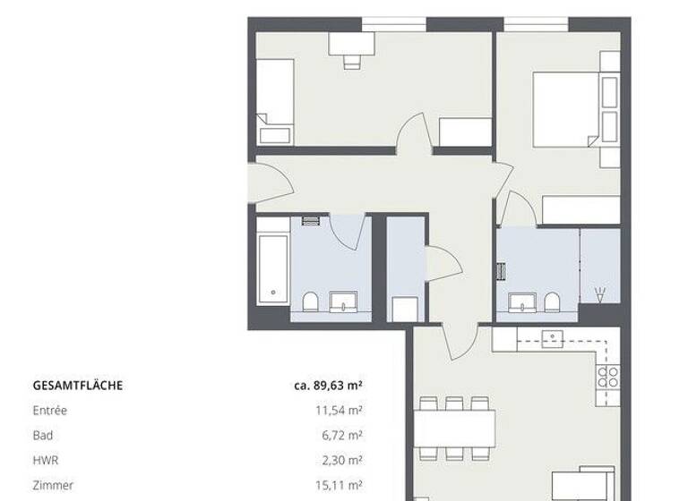 Wohnung zur Miete - Erstbezug 1.315 € 3 Zimmer 89,6 m² EG Rembrandtstr. 32 Wald Solingen 42719