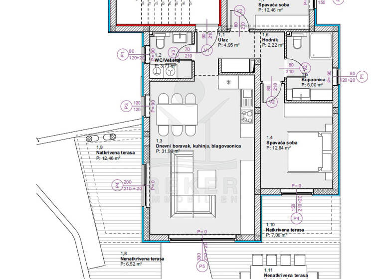 Wohnung zum Kauf - Erstbezug 319.000 € 3 Zimmer 122 m² EG Vodice 22211