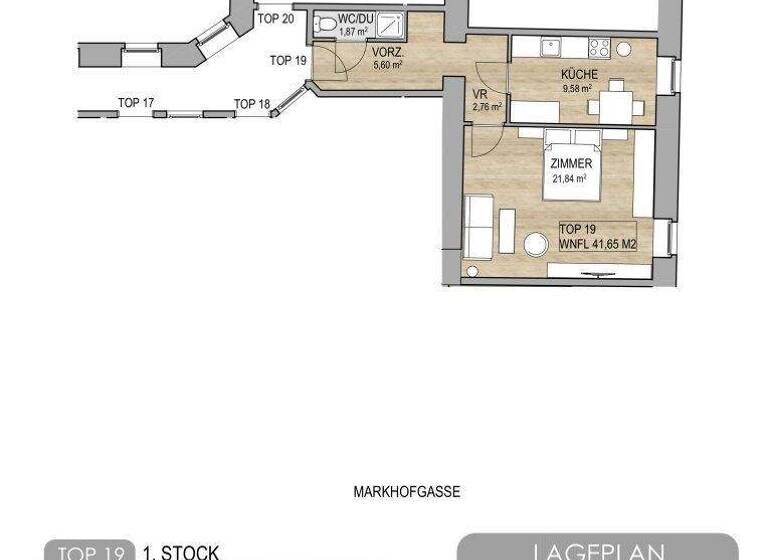Wohnung zum Kauf 200.000 € 1 Zimmer 33,7 m² 2. Geschoss Markhofgasse Wien 1030