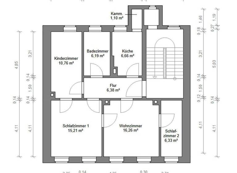 Wohnung zur Miete 517 € 3 Zimmer 69 m² 2. Geschoss frei ab 01.03.2026 Kantstraße 32 Wurzen 04808