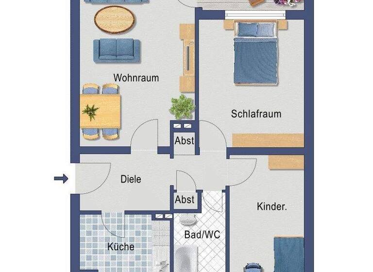 Wohnung zum Kauf provisionsfrei 283.500 € 3 Zimmer 63,8 m² 1. Geschoss Kiesselbachstraße 83 Holthausen Düsseldorf 40589